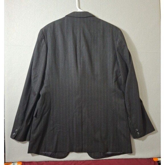 VTG Brooks Brothers Blazer Men 44L Chalk Stripe Made In USA Black Jacket 90s - Picture 11 of 11
